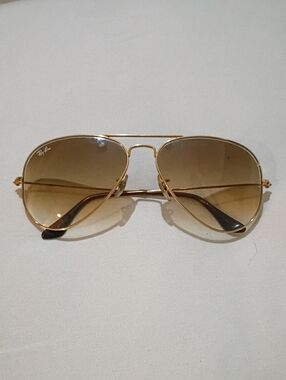 Ray-Ban Gold Frame Brown Gradient Aviator Sunglasses for Men
